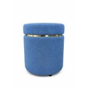 Ver imagem 2 de Puff com Cinta Dourada Superior Azul Tecido Linho