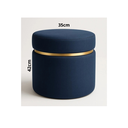 Ver imagem 3 de Puff com Cinta Dourada Superior Azul Tecido Linho