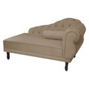 Ver imagem 1 de Recamier Decorativo Divã Larissa Lado Esquerdo Suede Capuccino Pés Madeira Ms Decor