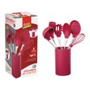Ver imagem 3 de Conjunto de Utensílios de Cozinha de Silicone Vermelho 07 Peças Euro Home