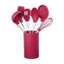 Ver imagem 1 de Conjunto de Utensílios de Cozinha de Silicone Vermelho 07 Peças Euro Home