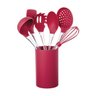Conjunto de Utensílios de Cozinha de Silicone Vermelho 07 Peças Euro Home - 1