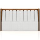 Ver imagem 5 de Cabeceira Cama Box King Estofada com LED 195cm Moan P05 Couríssimo Whisky Bouclê Cru - Lyam Decor