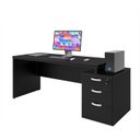 Ver imagem 3 de Conjunto Mesa Pedestal e Armário Alto Escritório Netmobil - Preto