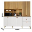 Ver imagem 4 de Armário de Cozinha Onix 10 Portas 3 Gavetas MDF-MDP 200cm Valdemóveis