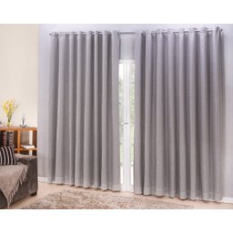 Cortina Blackout com linho 8,00x2,70 Para TRILHO SUÍÇO:Cinza - 2