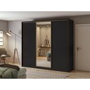 Ver imagem 1 de Guarda-Roupa Casal Spazio Glass 270 c/ Espelho Preto Fosco - Lopas
