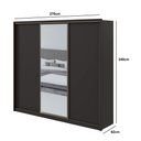 Ver imagem 3 de Guarda-Roupa Casal Spazio Glass 270 c/ Espelho Preto Fosco - Lopas