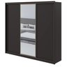Guarda-Roupa Casal Spazio Glass 270 c/ Espelho Preto Fosco - Lopas - 2