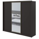 Ver imagem 2 de Guarda-Roupa Casal Spazio Glass 270 c/ Espelho Preto Fosco - Lopas