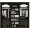 Ver imagem 4 de Guarda-Roupa Casal Spazio Glass 270 c/ Espelho Preto Fosco - Lopas