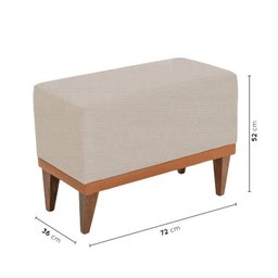 Sofá 2 Lugares e 2 Puffs em Linho Boreal com Mola Ensacada CabeCasa MadeiraMadeira - 3