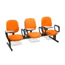 Ver imagem 1 de Cadeira em Longarina para Escolas Linha Uno Laranja