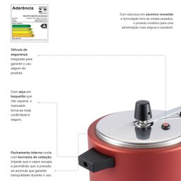 Panela de Pressão Antiaderente 3l Cereja Nacional - 2