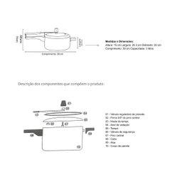 Panela de Pressão Antiaderente 3l Cereja Nacional - 6