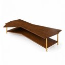 Ver imagem 3 de Mesa de Centro Caribe 170cm em Madeira Laminada Castanho com Metal Gold