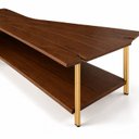 Ver imagem 5 de Mesa de Centro Caribe 170cm em Madeira Laminada Castanho com Metal Gold