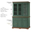 Ver imagem 7 de Cristaleira Arca e Oratório 6 Portas 2 Gavetas Manchester 2058 - Verde Musgo/imbuia Glazer