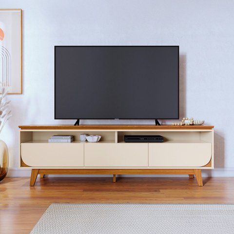 Bancada para TV Theo 75 Polegadas Cinamomo Off White
