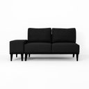 Ver imagem 2 de Sofá 2 Lugares e 1 Puff em Linho Boreal com Mola Ensacada CabeCasa MadeiraOriginals