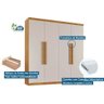 Guarda Roupa Solteiro 4 Portas e 3 Gavetas C- Pés Império Naturale-off White Rufato - 4