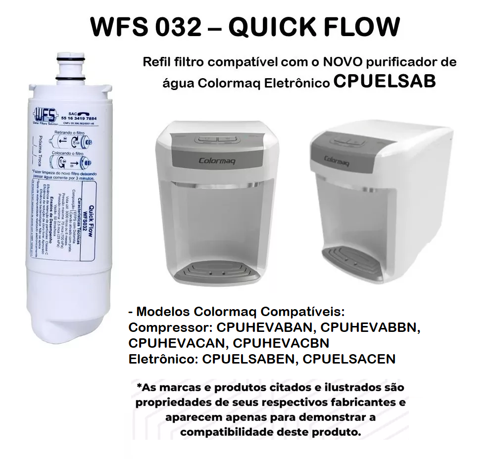 Refil Filtro Compatível com Purificadores de Agua Colormaq - 3