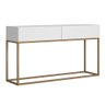 Aparador Buffet Branco Eros 1,10mt Gavetas Sala Estar Hall de Entrada Estilo Industrial Pé Dourado - 2
