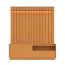 Ver imagem 2 de Rack com Painel para TV até 75 Polegadas Ripado com Iluminação 100% MDF 219cmx187cm Vitoria Regia Yescasa Nature