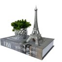 Ver imagem 1 de Decoração livro caixa fake + vaso prata + torre Eiffel decor