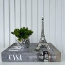 Ver imagem 3 de Decoração livro caixa fake + vaso prata + torre Eiffel decor