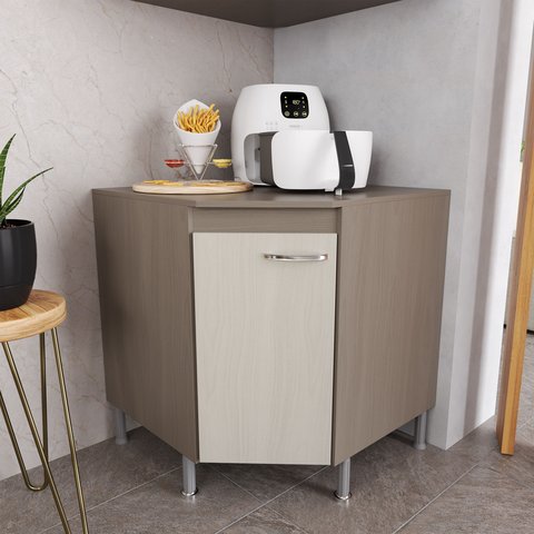 Balcão Modulado de Canto com Tampo Fidelitá Paris 75cm 1 Porta