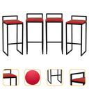 Ver imagem 1 de Kit 4 Banqueta Quadrada Preta para Balcão Ilha Cozinha Gourmet Bancada Piscina Bares Àrea de Lazer