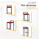 Ver imagem 5 de Kit 4 Banqueta Quadrada Preta para Balcão Ilha Cozinha Gourmet Bancada Piscina Bares Àrea de Lazer