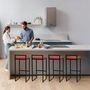 Ver imagem 6 de Kit 4 Banqueta Quadrada Preta para Balcão Ilha Cozinha Gourmet Bancada Piscina Bares Àrea de Lazer