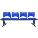 Ver imagem 1 de Longarina 4 Lugares Iso Plástica Coluna Dupla para Recepção Auditório e Clínicas Amarelo:azul
