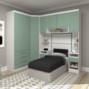 Ver imagem 1 de Guarda Roupa Dormitório Modulado Alpes Solteiro Canto - Roupeiro Luciane M06:verde