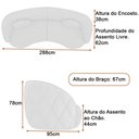 Ver imagem 4 de Sofá Curvo 288cm Bipartido Hermon Boucle Off White - Sallar Home