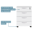 Ver imagem 4 de Gaveteiro 4 Gavetas com Chave Yescasa Cinza
