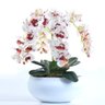Arranjo 4 Orquídeas Artificiais Tigre em Vaso Branco Fosco Sasha - 1