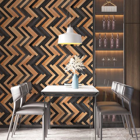 Papel de Parede Adesivo Taco de Madeira - 2,5m