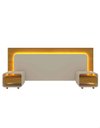 Ver imagem 1 de Conjunto Cabeceira Box Regulável com Duas Mesas LED Niara Cor:Madeira
