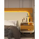 Ver imagem 4 de Conjunto Cabeceira Box Regulável com Duas Mesas Led Niara Cor:madeira