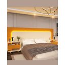 Ver imagem 3 de Conjunto Cabeceira Box Regulável com Duas Mesas Led Niara Cor:madeira