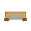 Ver imagem 1 de Conjunto Cabeceira Box Regulável com Duas Mesas Led Niara Cor:madeira