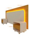 Ver imagem 3 de Conjunto Cabeceira Box Regulável com Duas Mesas LED Niara Cor:Madeira
