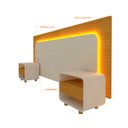 Ver imagem 2 de Conjunto Cabeceira Box Regulável com Duas Mesas Led Niara Cor:madeira