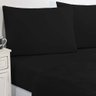 Jogo de Cama Malha Lençol 100% Algodão Gran Moratta 4 Peças Casal - Preto-preto - 1