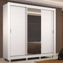 Ver imagem 1 de Guarda-Roupa Casal Madesa Lyon 3 Portas de Correr com Espelho 2 Gavetas com Pés Branco Cor:Branco
