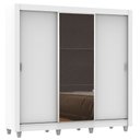 Ver imagem 2 de Guarda-Roupa Casal Madesa Lyon 3 Portas de Correr com Espelho 2 Gavetas com Pés Branco Cor:Branco