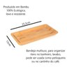 Petisqueira de Bambu Servir Petiscos Queijos Frios Bandeja Multiuso Decoração Retangular 25,5x13x2cm - 2